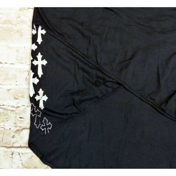 291 Venice Womens Black Restless Hearts Cross back Tank Crosses Size 2 Goth Rock - Picture 10 of 12